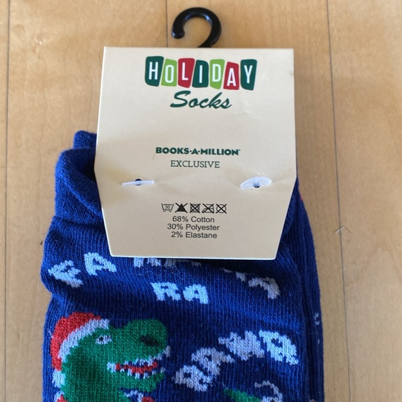 Holiday Socks- Dino Christmas Socks - Picture 3 of 5
